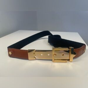 Tory Burch stretch blue belt gold buckle USA woman’s large